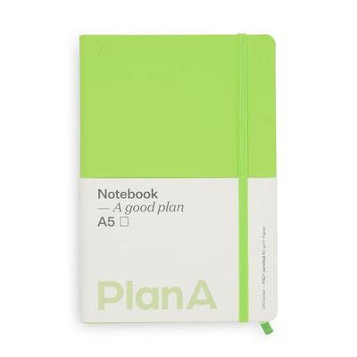 Notizbuch A5 Hardcover Kiwi Green Blanko, 240 Seiten