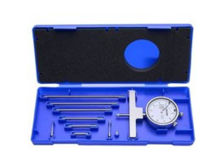 VEVOR dieptemeter, schuifmaat met een meetbereik van 0–22 inch, een resolutie van 0,001 inch, met 4 meetvlakken en 6 standaard meetstaven. Gemakkelijk afleesbaar mechanisch meetinstrument voor groeven, treden en boringen.