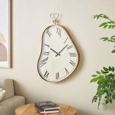 Value Selection Wavy Gold Roman Numeral Wall Clock 25 Inch Silent Wall Clock Wavy Gold Roman Numeral Wall Clock 25 Inch Silent Wall Clock