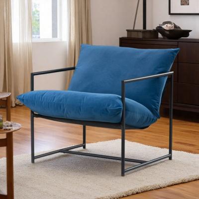 "37.4"" Velvet Sleek Modern Accent Recliner Chair with Metal Frame and Deep Seating Cushion and Shredded Foam"