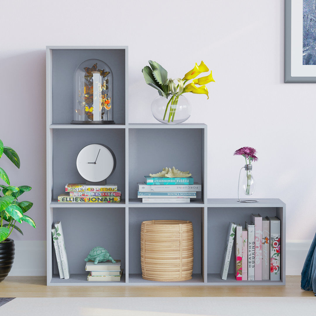 Lassic 96.5 cm H x 96.5 cm W Bookcase Grey 96.5cm H X 96.5cm W X 29cm D