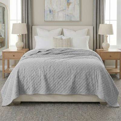Superior Holly Geometric Textured Lightweight Fleece Blanket, Soft All-Season Bedding