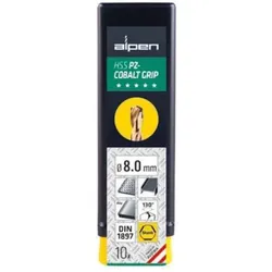 Alpen, Bohrereinsatz, Kobaltbohrer für Metall 13,0mm HSS-Co PDZ kurz mit poliertem 3-Flächen Halter (0090601300100)