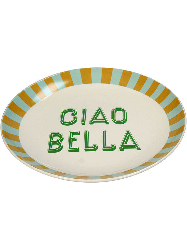 Kersten Speiseteller ''Ciao Bella'' in Beige/ Grün - Ø 25 cm - onesize