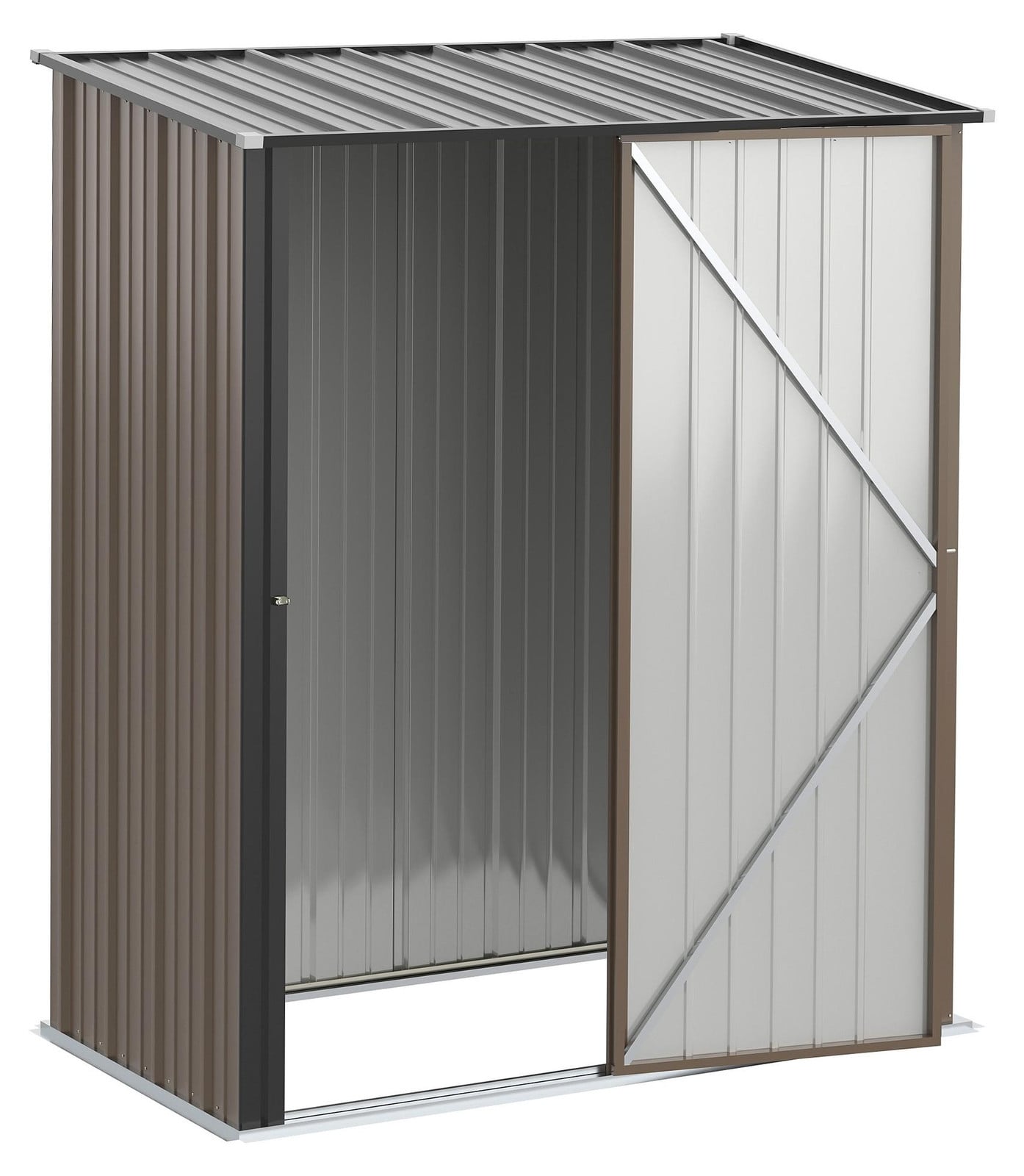 Outsunny metalen tuinhuis met schilddak, gereedschapsschuur, 1,34 m²