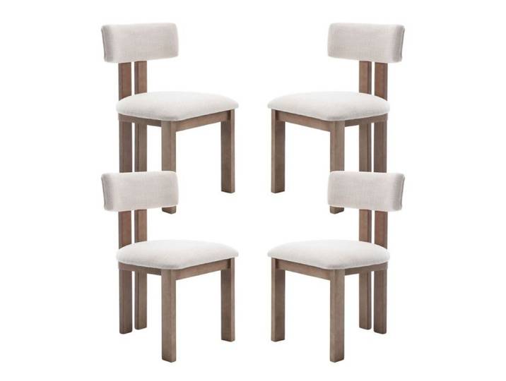 Chairus Chaise de Salle à Manger Lot de 4 Chaise Salle à Manger Chaise de Cuisine en Bois pour Salon et Salle de Séjour Lin