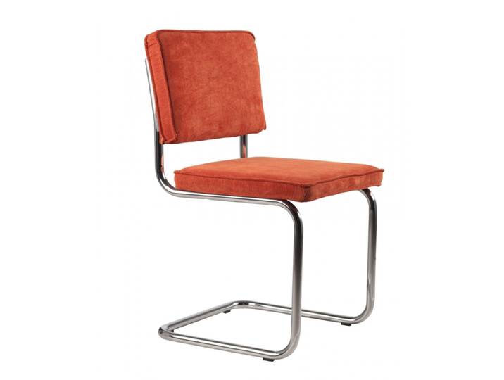 Chaise de repas en velours orange