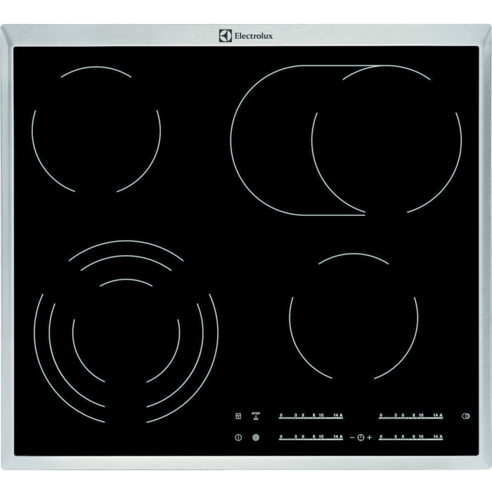 Electrolux EHF46547XK, Schwarz, Integriert, Keramik, Glaskeramik, 4 Zone(n), 4 Zone(n)