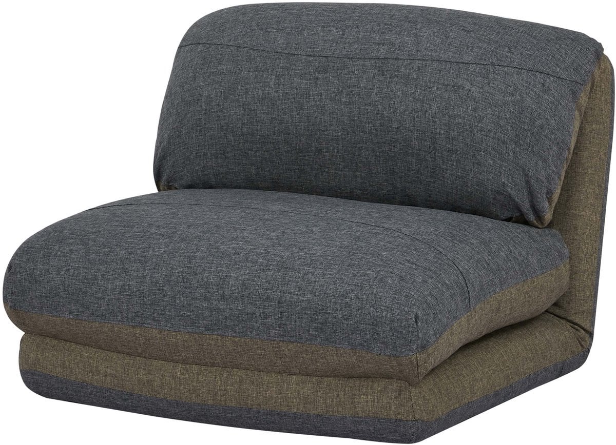 Slaapbank MCW-E68 functionele fauteuil in stof kaki/donkergrijs
