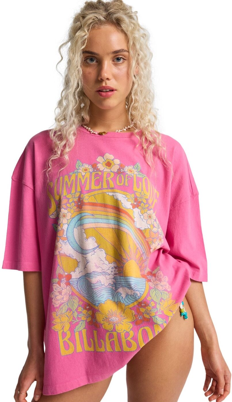 T-Shirt BILLABONG "Summer Of Love", Damen, Gr. S, guava, Obermaterial: 100% Baumwolle., Shirts T-Shirt guava S