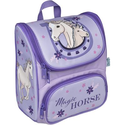 Vorschulranzen SCOOLI "Cutie", Kinder, Gr. B/H/T: 21cm x 23cm x 13cm, lila (magic horse), Polyester, gemustert, Rucksäcke