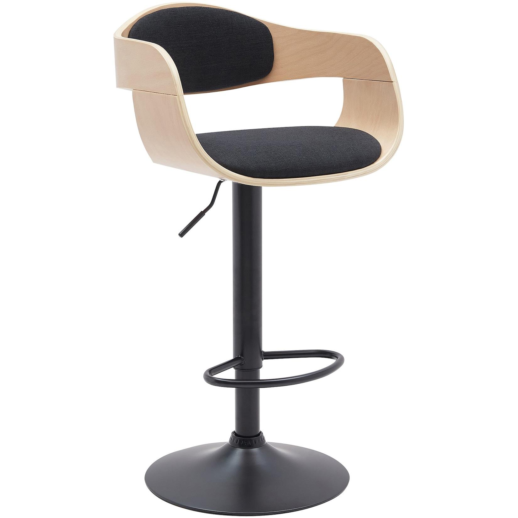 CLP Barhocker Kingston B Stoff Farbe: natur/schwarz, Material: Stoff