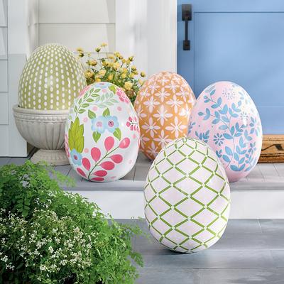 Garden Easter Eggs - Orange Medallion - Grandin Road