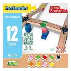 Alpha BoosterZ TrackConnectors - Cross & Across Set ( Bio-Schienen- & Steine-Verbinder inkl. 4 Kreuzungen)