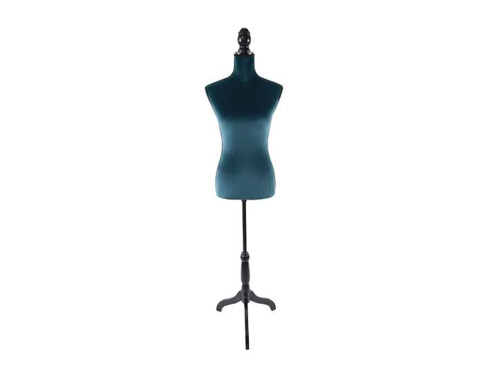 Weibliche Schneiderpuppe 36/38 Samt Schwarz-Türkis