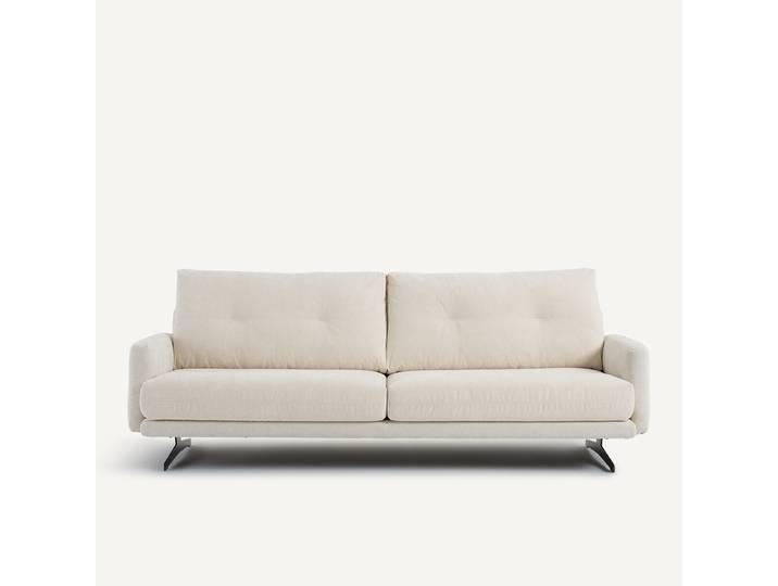 AM.PM Canapé velours chenille, Delicato 3 Places Blanc