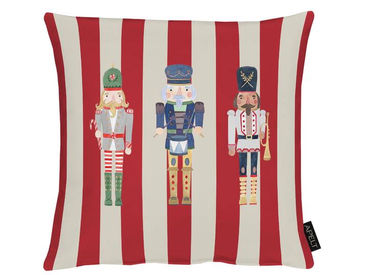 Dekokissen APELT 8101 , bunt (rot, weiß), B:39cm L:39cm, Mischgewebe, Dekokissen_Sitzkissen_Kissenhüllen, Dekokissen, inclusive Soft-Kissenfüllung 100% PES
