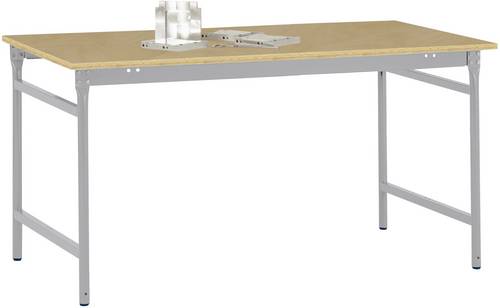 Manuflex BB3025.9006 Beistelltisch BASIS stationär mit Multiplex-Tischplatte in Alusilber ähnlich RAL 9006, BxTxH: 1000 x 800