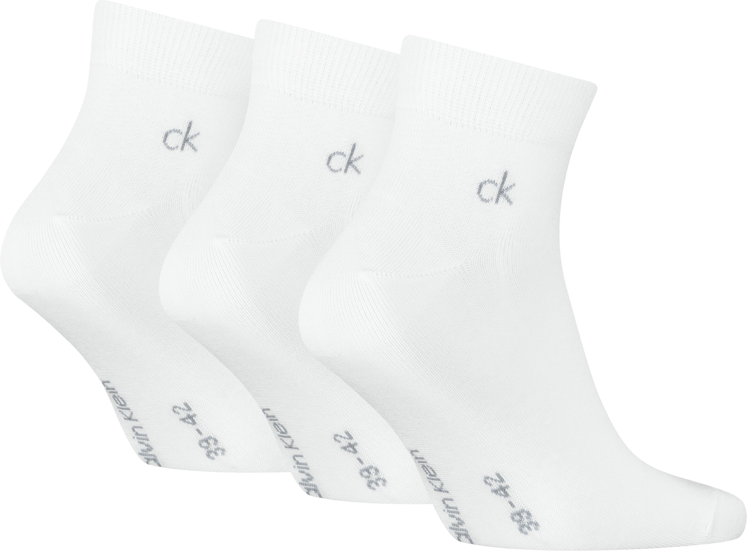 Kurzsocken CALVIN KLEIN "CK MEN QUARTER", Herren, Gr. 43-46, weiss (weiß), Baumwollmischung, normal, Socken Kurzsocken, Rippenbündchen, Cotton-Mix, elastisch weiß 43-46