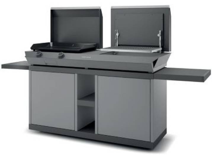 Forge Adour - Chariot Plancha Combi G Ng 2 Tablettes Rabattables 2portes Coulissantes