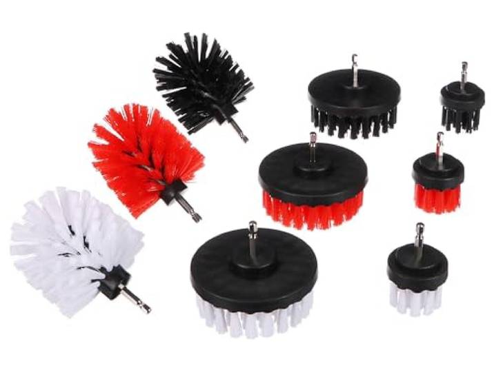 Set Bohrmaschinenbürsten zur Auto-Reinigung CAR Detailing Drill Brush 9, 9 St.