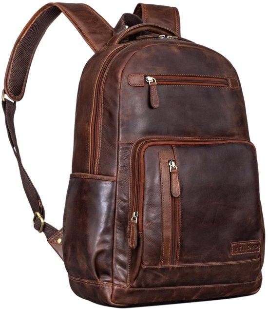 Leder-Rugzak 15,6 Zoll Braun Vintage Schultertasche