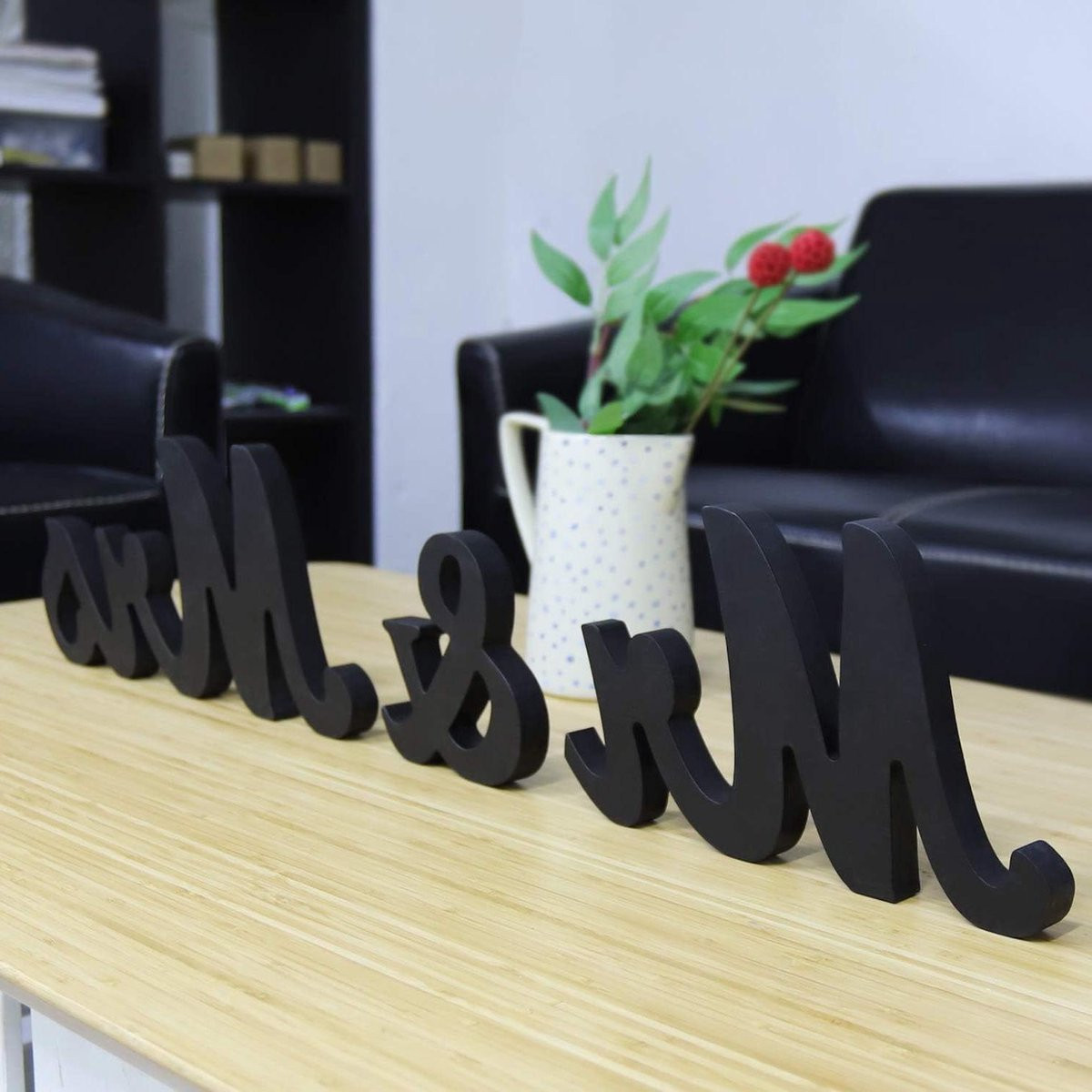 Mr en Mrs Houten Letters Bruiloft Decoratie Breedte: 25,4 tot 30,5 cm