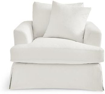 Ava Slipcovered Chair - Livesmart Performance Presley Pearl - Grandin Road