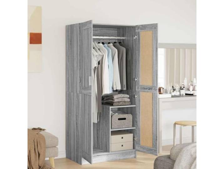 HKLGBVCR Kleiderschrank Sonoma, grau, 82,5 x 51,5 x 180 cm, Holz