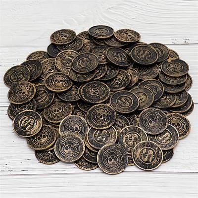 Uplift Picks Vintage Pirate Treasure Coins For Parties And Games bronze 50 Pcs