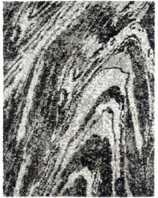 KALATY Zenith Abstract Shag Grey Tones Area Rug