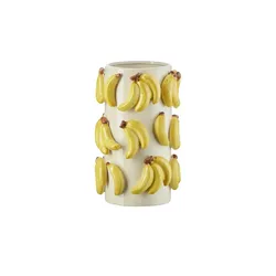 HOME STORY Vase Bananen   , gelb , Dolomite , Maße (cm): H: 26  Ø: 16.6