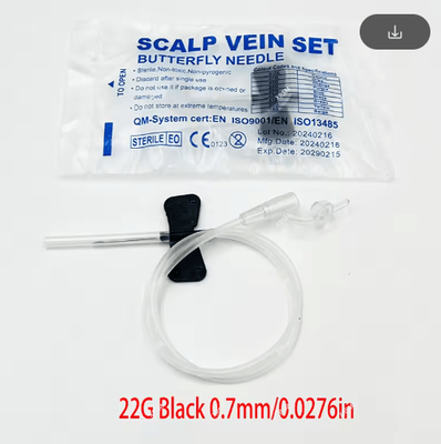 Inspire Picks Disposable Pet Butterfly Infusion Needle Veterinary IV Infusion Needle For Pet Medical Care 22g Black 100pcs