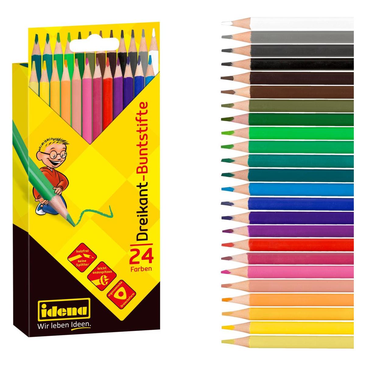 Idena Dreikant Buntstifte Holzfrei 24 Stück (24x) (56466711)