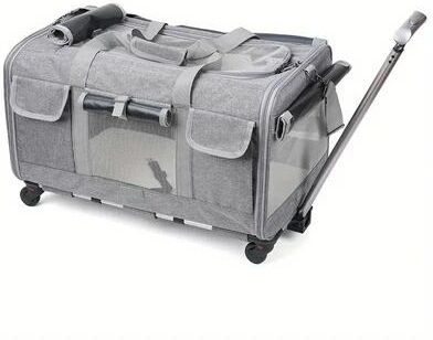 Uplift Essentials Extra Large Detachable Portable Pet Trolley Case grey
