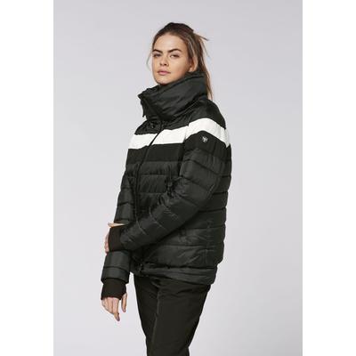 Skijacke CHIEMSEE, Damen, Gr. XS (32), schwarz-weiß (schwarz beauty), 100% Polyester, Jacken Skijacke