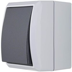 REV-Ritter Lichtschalter AquaForm, grau, Aufputz 2-fach, Feuchtraum IP44, Kreuzschalter