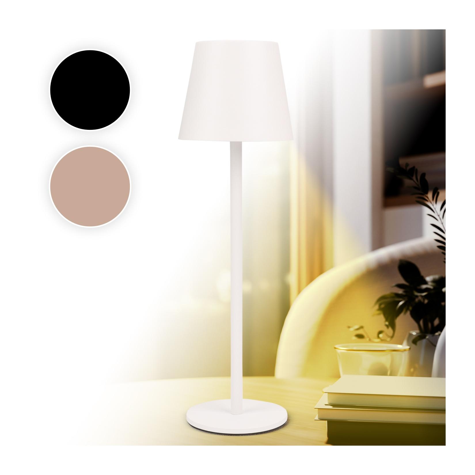 LED Tischleuchte FASHION dimmbar mit Touch Funktion 3 Lichtfarben IP44 12h Akku weiß