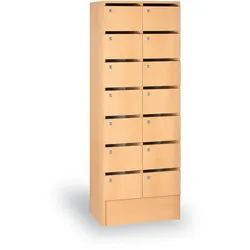 Schrank mit Postfächern, 14 Fächer, Buche