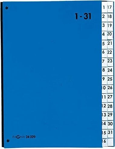 PAGNA Pultordner Color, DIN A4, 1 - 31, 31 Fächer, blau