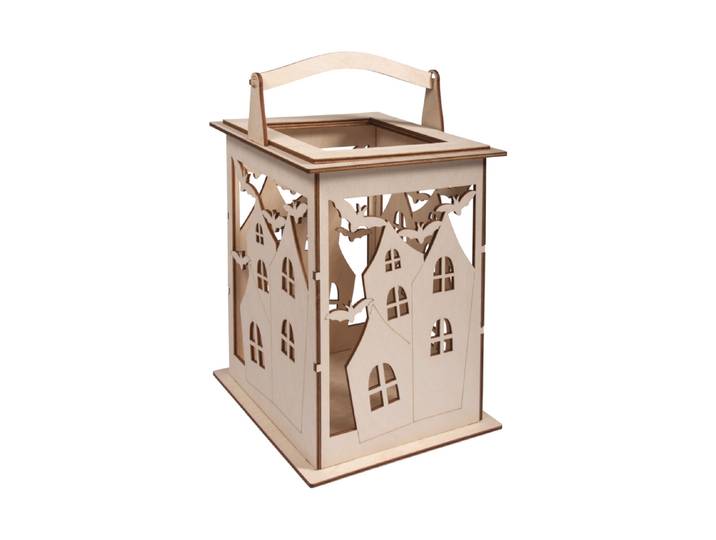 Rayher Holz Laterne Flederm. mit Griff 15.3 × 15.3 × 26.5 cm
