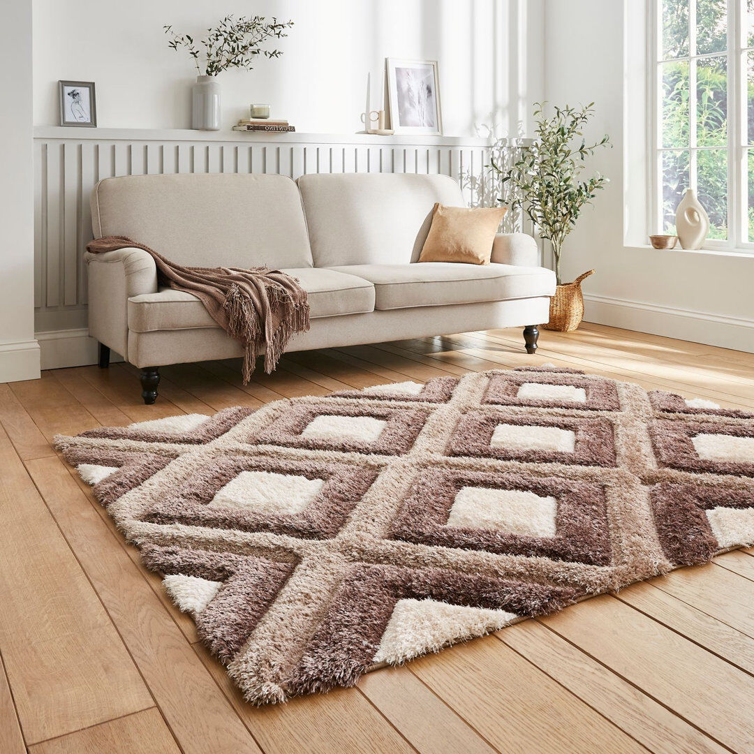 Think Rugs Olympia area rug Machine Woven Rectangle Beige Beige Rectangle 160 x 220cm