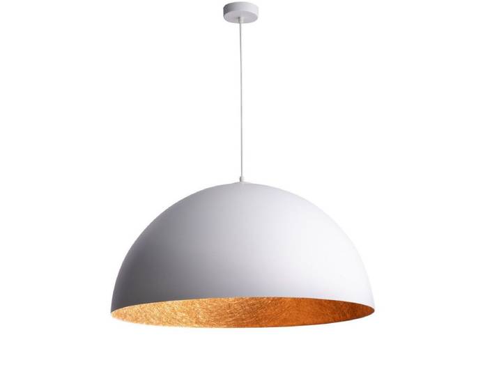 Lustre YSOLDE bicolore blanc en acier