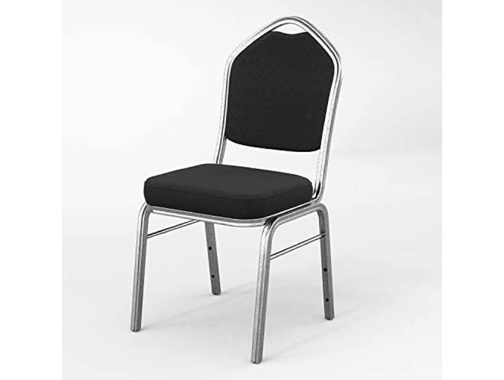 GGMMÖBEL Alexa 12-er Set Bankettstuhl Bankettstühle Bistrostuhl Saalstühle Konferenzstuhl Gastrostuhl Stoff Schwarz Stapelbar