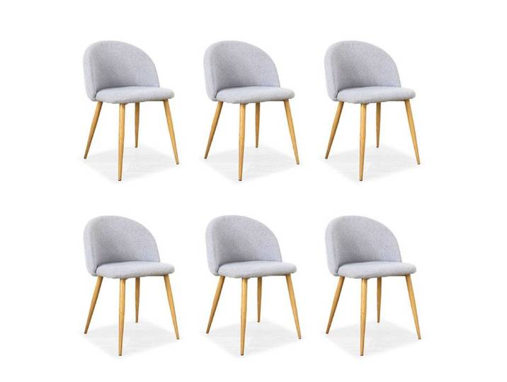 Lot de 6 chaises scandinaves grises - Rossi - DESIGNETSAMAISON