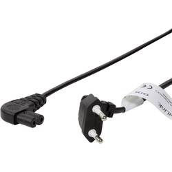 LogiLink Strom Anschlusskabel [1x Euro-Stecker - 1x Kleingeräte-Stecker C8] 0.75 m Schwarz CP134