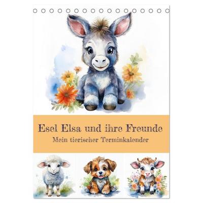 Esel Elsa und ihre Freunde - Mein tierischer Terminkalender (Tischkalender 2026 DIN A5 hoch), CALVENDO Monatskalender