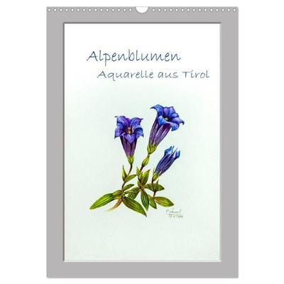 Alpenblumen Aquarelle aus Tirol (Wandkalender 2027 DIN A3 hoch), CALVENDO Monatskalender