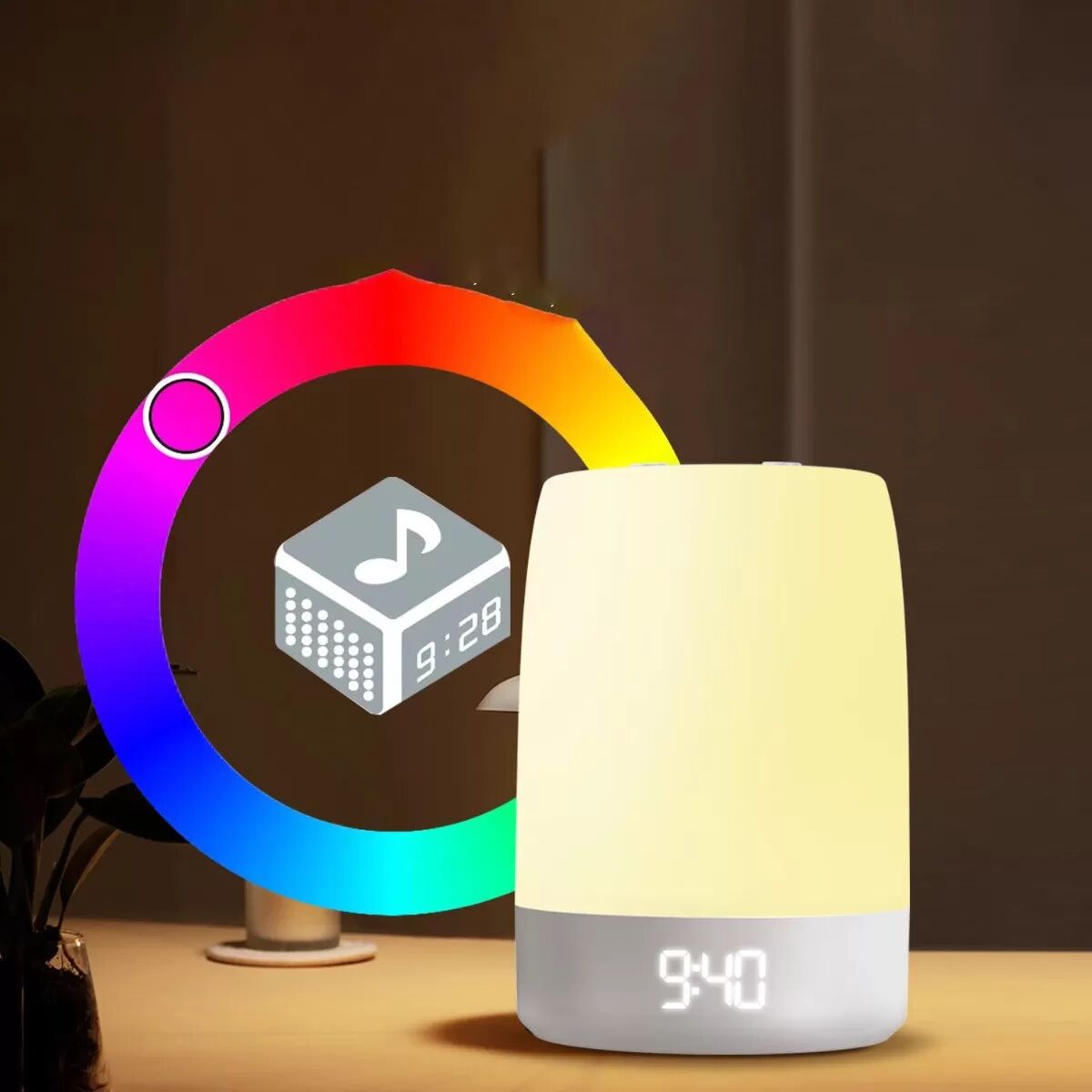 INF Machine à Sons et Lumière Ambiante pour le Sommeil - 32 Sons Naturels, Minuteur et Veilleuse Blanc