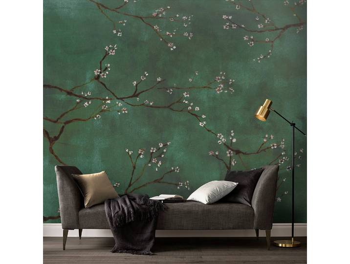 Papier peint intissé Chinese Blossom 300 x 280 x 2cm Vert